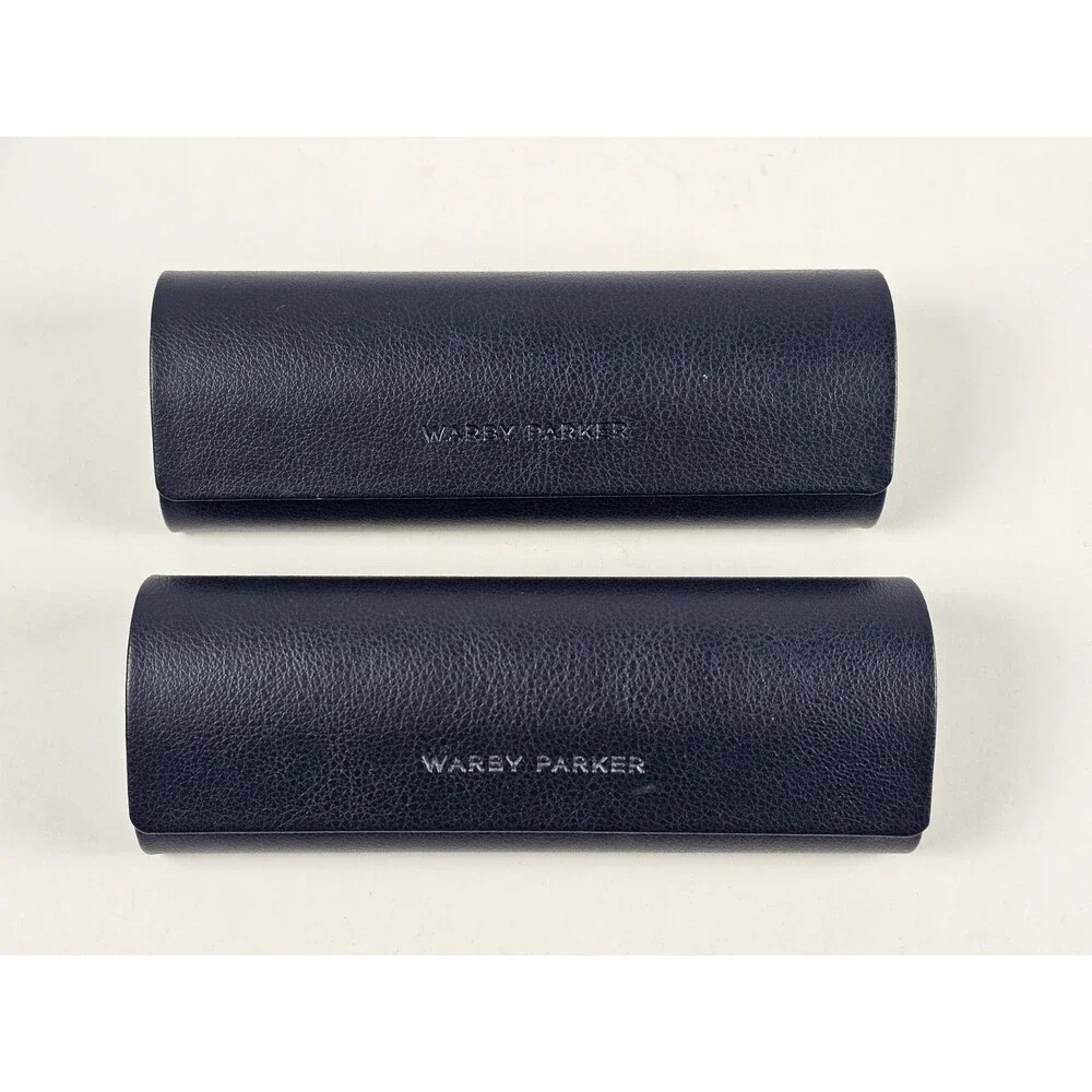 Warby Parker Navy Blue Hard-Shell Magnetic Eyeglass Case 'Nice To See You'